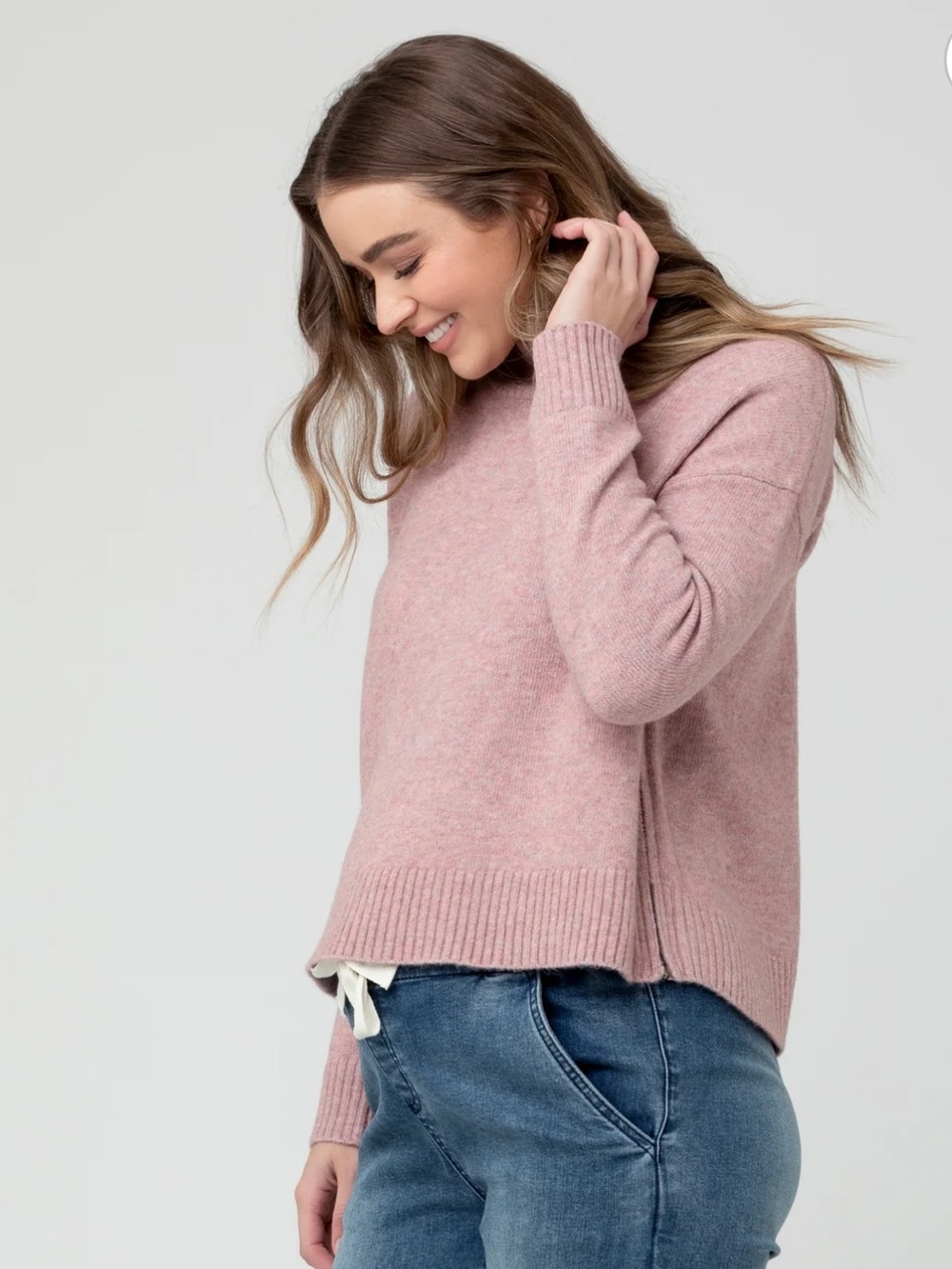 Ripe Jade Crop Nursing Knit Pink. - Picture 2 of 9
